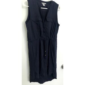 Dark blue button down dress